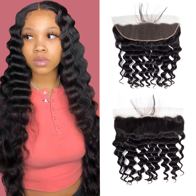 13*4 Lace frontal Losse deep wave HD lace & Transparent lace 