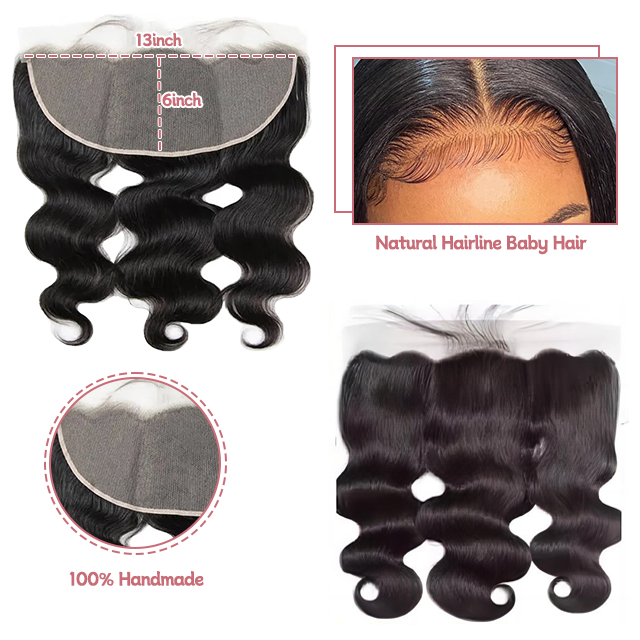 13*6 Lace Frontal Mwili Wimbi HD Lace & Lace ya Uwazi 