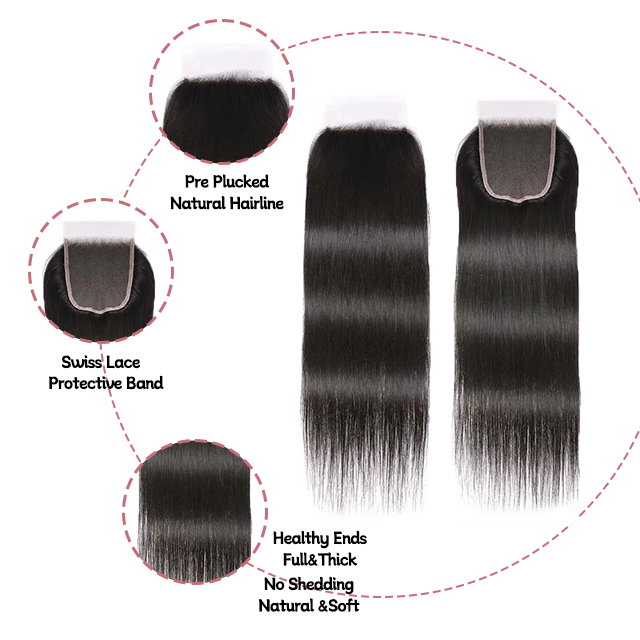 5*5 lace closure Straight HD lace & transparent lace