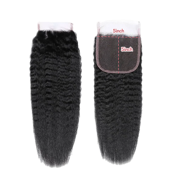 5*5 lace closure Kinky straight HD lace & transparent lace