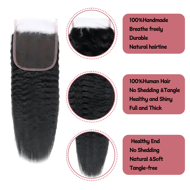 5*5 lace closure Kinky straight HD lace & transparent lace