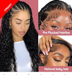 13 X*6 Natural Water Wave Full Frontal Lace Wigs