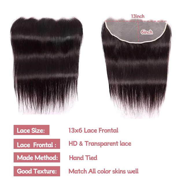 13*6 Lace frontal straight HD lace & Transparent lace 
