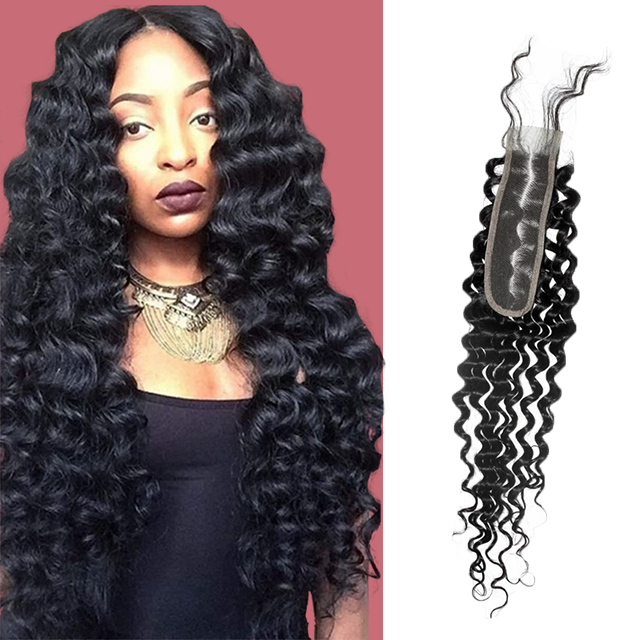 2*6 lace closure Deep wave HD lace & transparent lace