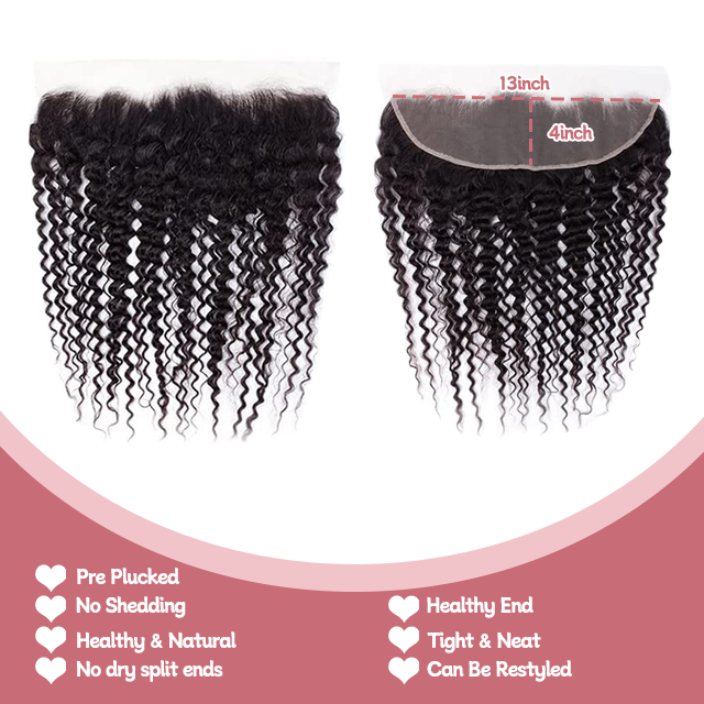 13*4 Lace frontal Deep curly HD lace & Transparent lace 