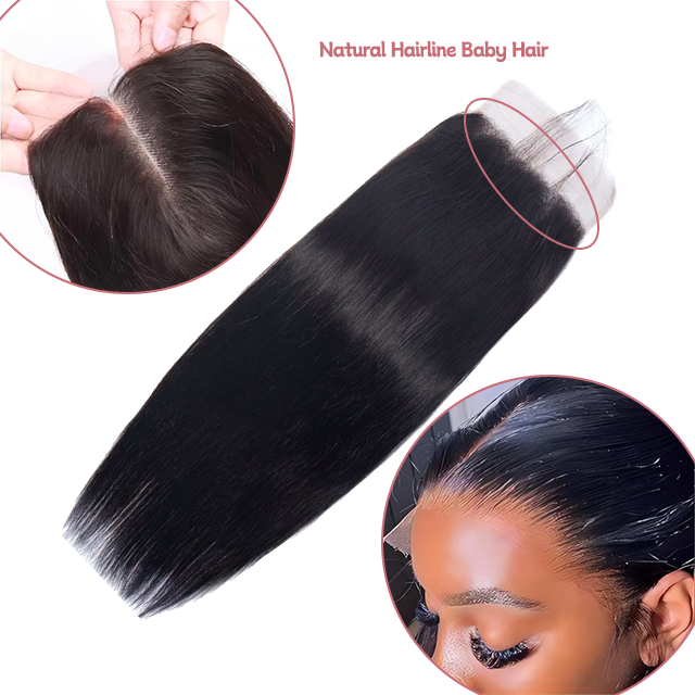 6*6 lace closure straight HD lace & transparent lace