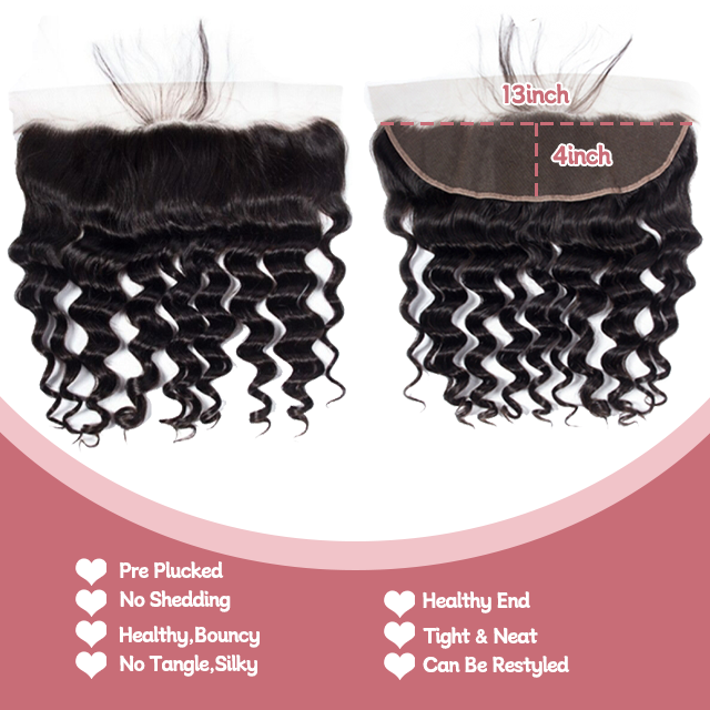 13*4 Lace frontal Losse deep wave HD lace & Transparent lace 