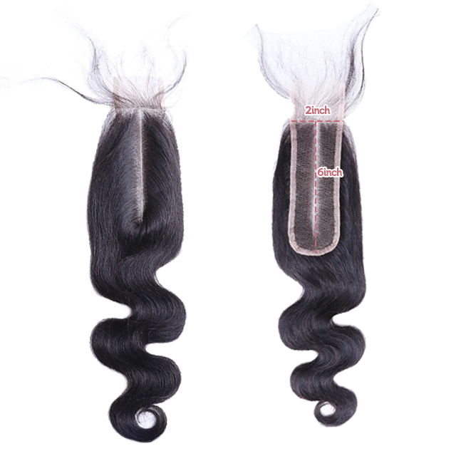 2*6 lace closure Body wave HD lace & transparent lace
