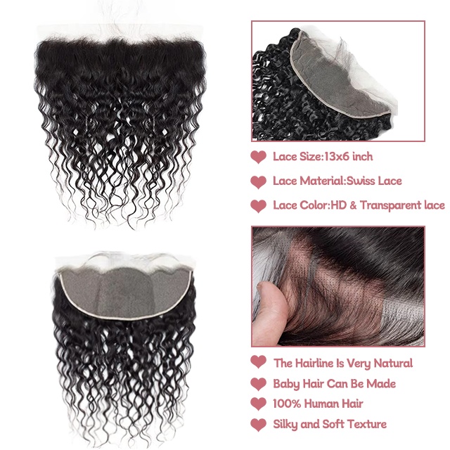 13*6 Lace frontal Water wave HD lace & Transparent lace 