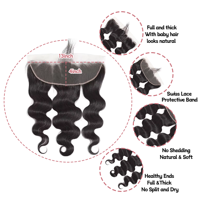 13*4 Lace frontal Body wave HD lace & Transparent lace 
