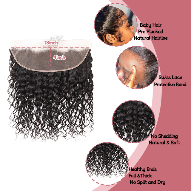 13*4 Lace frontal Water wave HD lace & Transparent lace 