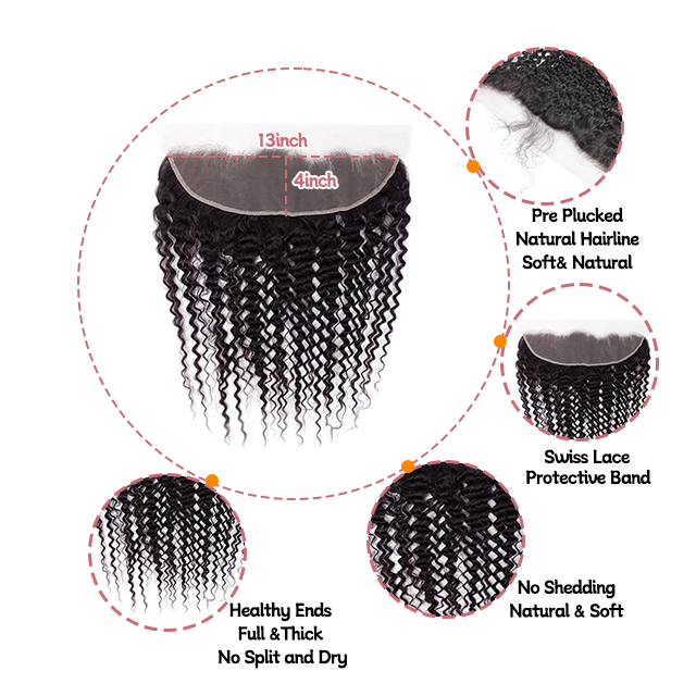 13*4 Lace frontal Deep curly HD lace & Transparent lace 
