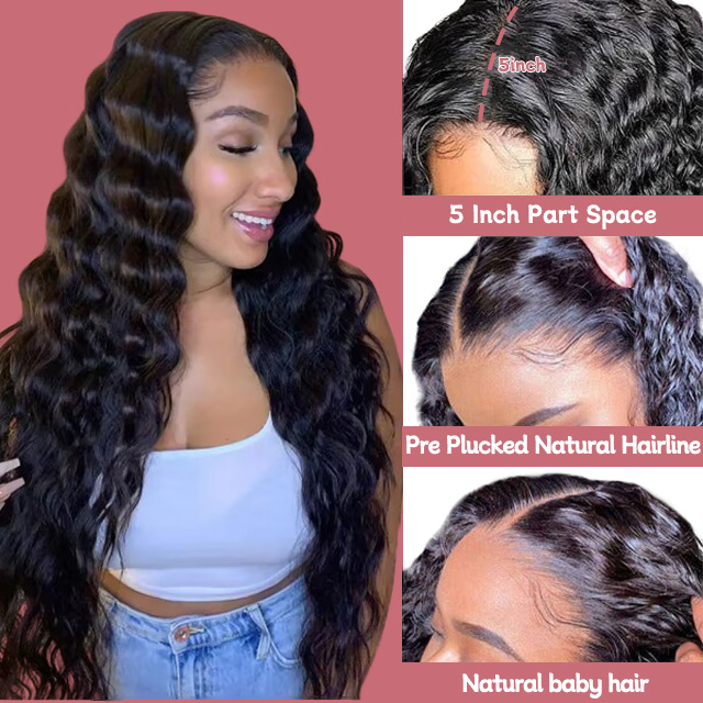5*5 Lace Closure Wig Deep Wave 