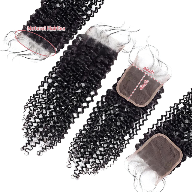 4*4 lace closure Water wave HD lace & transparent lace