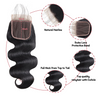 4*4 lace closure Body wave HD lace & transparent lace