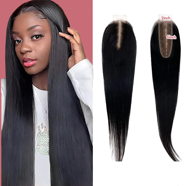 2*6 lace closure straight HD lace & transparent lace