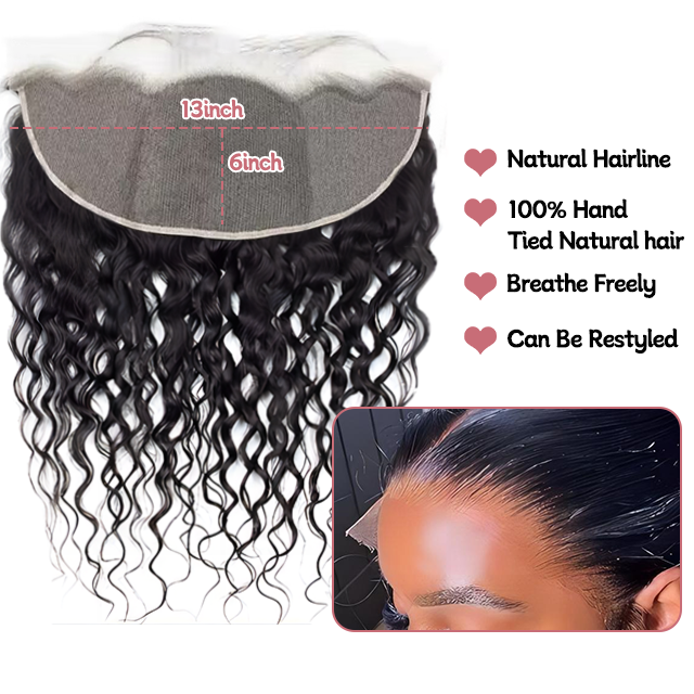13*6 Lace frontal Water wave HD lace & Transparent lace 