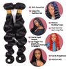 Deep Wave Human Hair Bunds med stängning