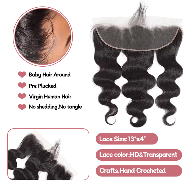 13*4 Lace frontal Body wave HD lace & Transparent lace 