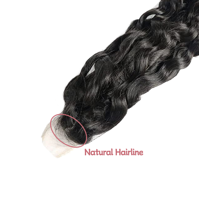 2*6 lace closure Water wave HD lace & transparent lace