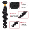 Deep Wave Human Hair Bunds med stängning