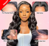 Natural Color Body Wave Lace Wig With Bangs
