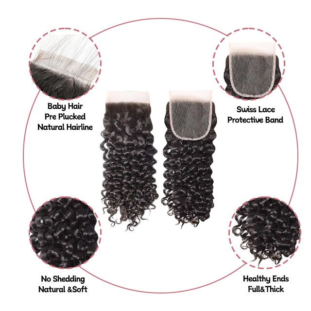 5*5 lace closure Water wave HD lace & transparent lace