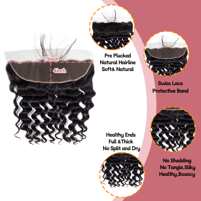 13*4 Lace frontal Losse deep wave HD lace & Transparent lace 