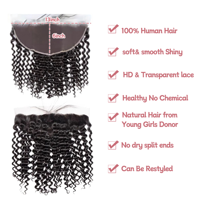 13*6 Lace frontal Deep wave HD lace & Transparent lace 