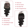 6*6 lace closure Body wave HD lace & transparent lace