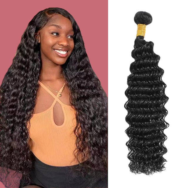 Deep wave Human hair bundles 